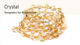  Presentation with gems - Colorful PPT layouts enhanced with bracelet with color gems isolated on a white background backdrop and a lemonade colored foreground