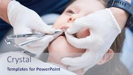  Presentation with correction - Theme featuring braces-for-child-teeth-correction background and a sky blue colored foreground