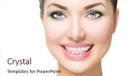 Presentation with orthodontic - Amazing presentation theme having braces orthodontic treatment dental backdrop and a sky blue colored foreground