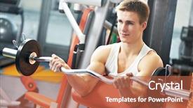  Presentation with workout - Audience pleasing PPT layouts consisting of brachii muscles exercises with training backdrop and a red colored foreground