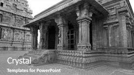  Presentation with artwork - Presentation design enhanced with brahma - intricate artwork at ancient hindu background and a gray colored foreground