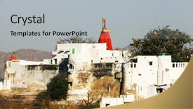  Presentation with india temple - Cool new presentation theme with brahma temple in pushkar rajasthan backdrop and a light gray colored foreground
