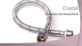  Presentation with flexible - PPT theme featuring braided-flexible-water-hose-isolated background and a white colored foreground