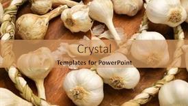  Presentation with rustic healthy - Presentation theme having braided-garlic-heads-and-cloves background and a coral colored foreground