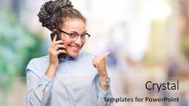  Presentation with ophthalmoscope african american models - PPT layouts having braided hair african american business background and a soft green colored foreground