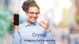  Presentation with african american in computer business - PPT layouts with braided hair african american business background and a light blue colored foreground