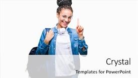  Presentation with generation and african american culture - Presentation design featuring braided hair african american student background and a white colored foreground