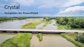  Presentation with scenery - Audience pleasing PPT theme consisting of braided platte river near kearney backdrop and a light blue colored foreground