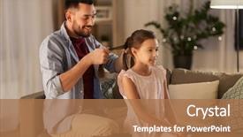  Presentation with family - Cool new presentation theme with braids - family and people concept backdrop and a coral colored foreground