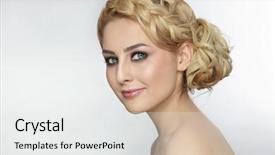  Presentation with prom - Audience pleasing slide set consisting of braids - portrait of young beautiful blonde backdrop and a white colored foreground