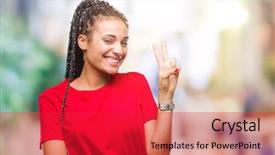  Presentation with hair - Audience pleasing presentation design consisting of braids - young braided hair african american backdrop and a red colored foreground