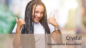  Presentation with african american - Slide set featuring braids - young braided hair african american background and a  colored foreground