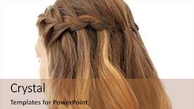  Presentation with beautiful young woman getting face - PPT layouts with braids - young woman with beautiful hairstyle background and a red colored foreground