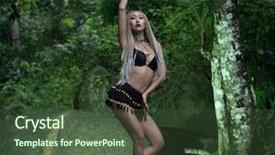  Presentation with jungle - Presentation design consisting of braids posing in the jungle background and a tawny brown colored foreground