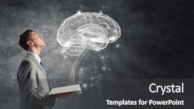  Presentation with mind - Beautiful slides featuring brain - book to broaden your mind backdrop and a dark gray colored foreground