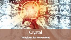  Presentation with human brain - PPT layouts with brain - close up of human hand background and a coral colored foreground