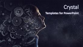  Presentation with thinking brain - Slides having brain - concept of mental thinking mixed background and a wine colored foreground