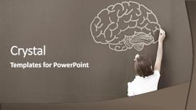  Presentation with naughty girl is standing - Beautiful slides featuring brain - cute little girl standing backdrop and a gray colored foreground