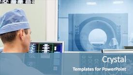  Presentation with hospital - Cool new presentation with brain - doctor examining x-ray images backdrop and a teal colored foreground