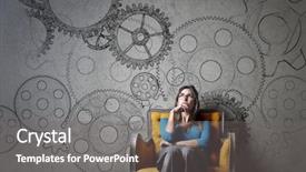  Presentation with gears - Cool new slides with brain - functioning gears backdrop and a gray colored foreground