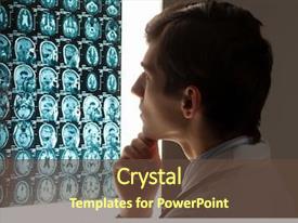  Presentation with brain - Colorful slides enhanced with brain - image of male doctor looking backdrop and a tawny brown colored foreground