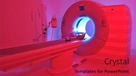  Presentation with brain imaging - Audience pleasing PPT theme consisting of health brain - magnetic resonance imaging machine backdrop and a red colored foreground