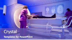 Presentation with magnetic - Beautiful slide deck featuring brain - magnetic resonance scanner backdrop and a violet colored foreground