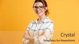  Presentation with explanation photo - Amazing presentation having brain - photo of excited happy young backdrop and a yellow colored foreground