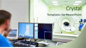  Presentation with brain mri - Audience pleasing presentation design consisting of brain - scan mri x-ray tomography backdrop and a soft green colored foreground