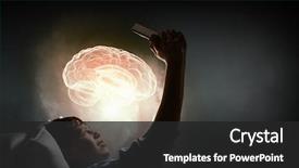  Presentation with internet surfing - Slide deck having brain - surfing internet before sleep background and a dark gray colored foreground