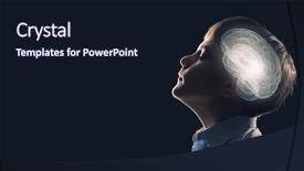  Presentation with closed - Slides consisting of brain - young thoughtful boy of school background and a wine colored foreground