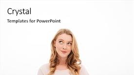  Presentation with lady - Audience pleasing PPT theme consisting of brain 20 - photo of cute young thoughtful backdrop and a  colored foreground