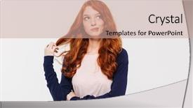  Presentation with thinking - Slides enhanced with brain 20 - picture of thinking cute young background and a  colored foreground