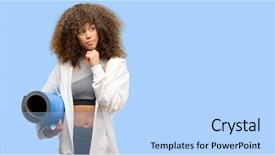  Presentation with african american christianity - Slide set having brain activity - african american fitness woman training background and a light blue colored foreground