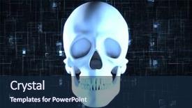  Presentation with skull - Amazing slides having blue human skull on black backdrop and a navy blue colored foreground