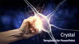  Presentation with nerve - Cool new slide deck with nerves - close up of man hand backdrop and a navy blue colored foreground