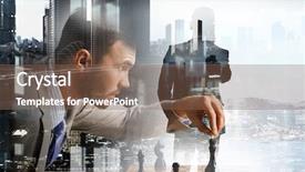  Presentation with business competition - Cool new presentation theme with winning mind - competition and strategy in business backdrop and a violet colored foreground