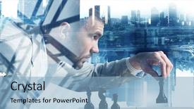  Presentation with business competition - Beautiful slide deck featuring winning mind - competition and strategy in business backdrop and a  colored foreground