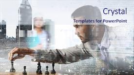  Presentation with business competition - PPT theme consisting of winning mind - competition and strategy in business background and a  colored foreground