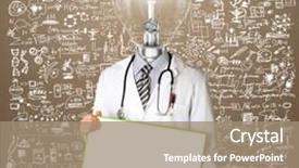  Presentation with head - PPT layouts having brain bacteria - lamp head doctor man background and a coral colored foreground