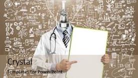  Presentation with man head in hands - Cool new PPT theme with brain bacteria - lamp head doctor man backdrop and a coral colored foreground