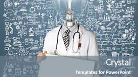  Presentation with empty - Slides enhanced with brain bacteria - lamp head doctor man background and a ocean colored foreground