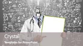  Presentation with head - Slide deck enhanced with brain bacteria - lamp head doctor man background and a gray colored foreground