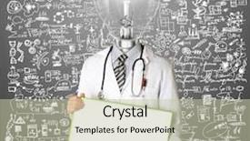  Presentation with empty - Slide set featuring brain bacteria - lamp head doctor man background and a mint green colored foreground