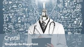  Presentation with head - Presentation theme consisting of brain bacteria - lamp head doctor man background and a seafoam green colored foreground