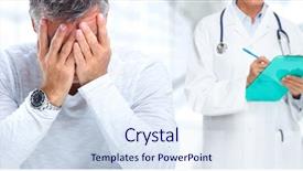  Presentation with blood - PPT layouts having brain blood - man having a migraine headache background and a sky blue colored foreground