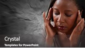  Presentation with blood - Colorful presentation enhanced with brain blood - woman having a migraine headache backdrop and a dark gray colored foreground