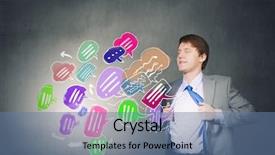  Presentation with super hero - Beautiful presentation design featuring brain break - young businessman acting like super backdrop and a  colored foreground