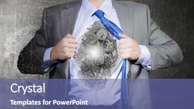  Presentation with super hero - Theme with brain break - young businessman acting like super background and a  colored foreground