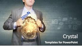  Presentation with super hero - Amazing theme having brain break - young businessman acting like super backdrop and a  colored foreground